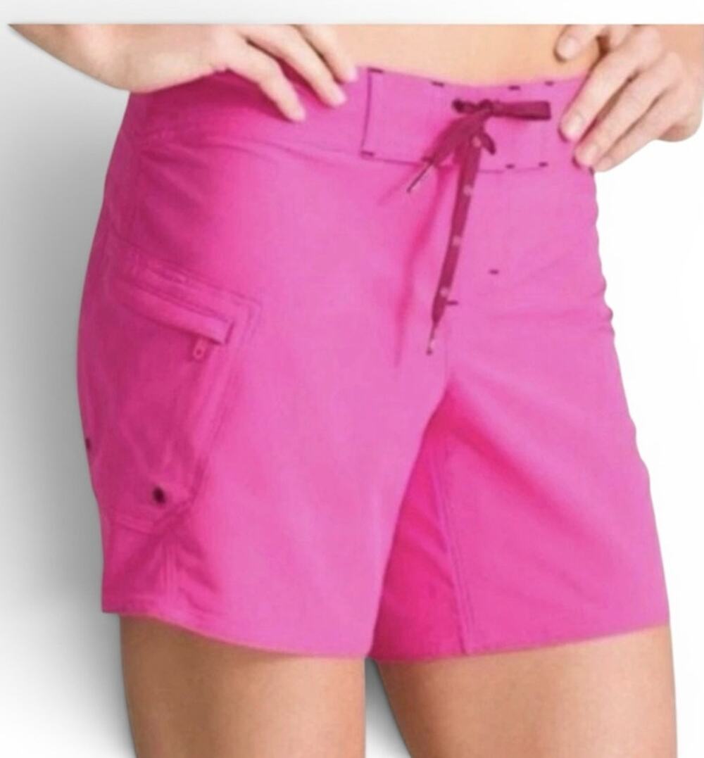 Athleta Clearwater Board Shorts, Pink Quick Dry Swim Hybrid Cargo, Size 12